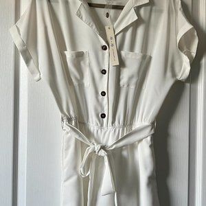 She + Sky White Short Sleeve Romper
